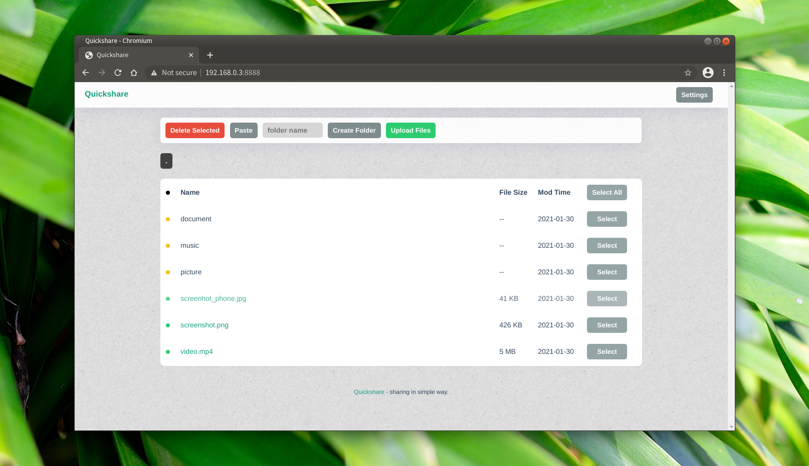Quickshare on desktop